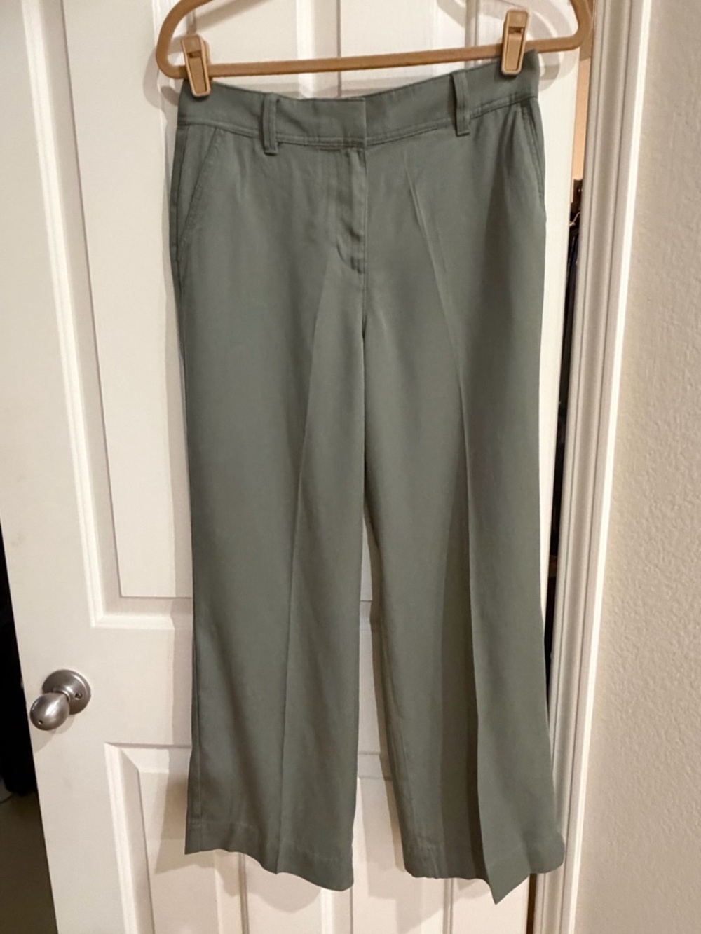 Talbots Sage Green Wide-Leg Chinos